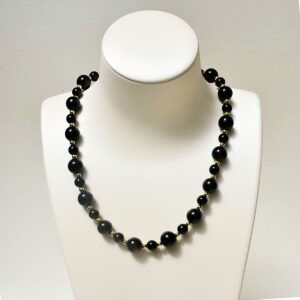 Black Agate Necklace 18" Length