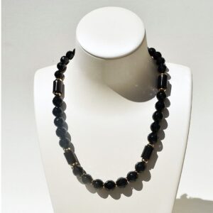 Black Agate Necklace 18" Length