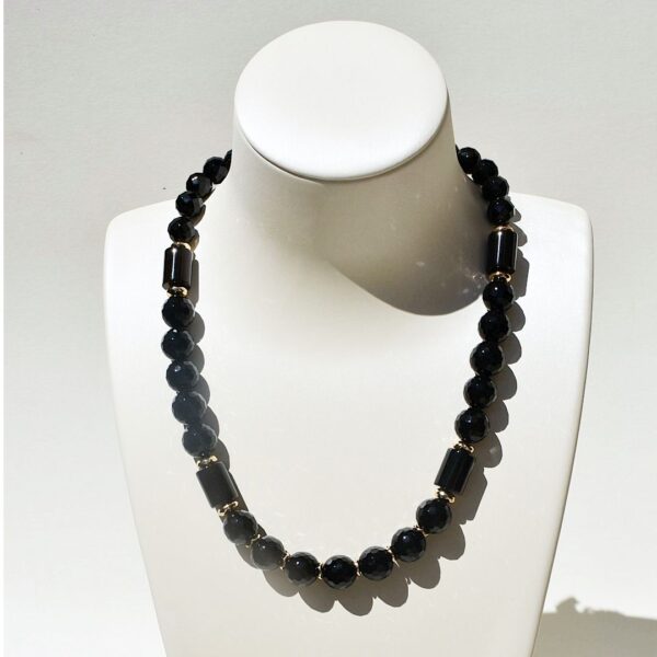 Black Agate Necklace 18" Length
