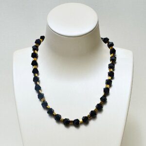 Black Onyx + Hematite Necklace 17" Length