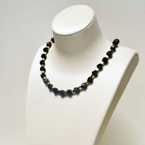 Black Onyx + Hematite Necklace 17" Length - Image 3
