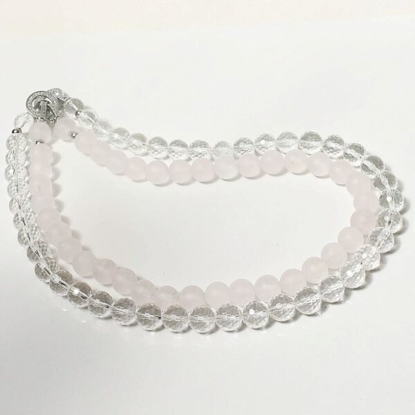 Clear Quartz + Rose Quartz Necklace Set, 16"/19" Lengths - Image 5