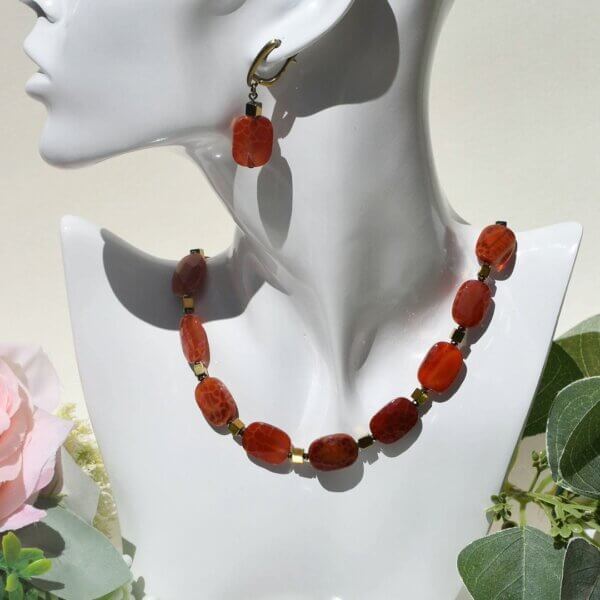 Fire Agate 3/4" Drop Earrings - Image 8
