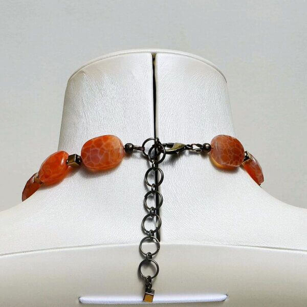 Fire Agate Necklace, 18"+2" Extendable Length - Image 4