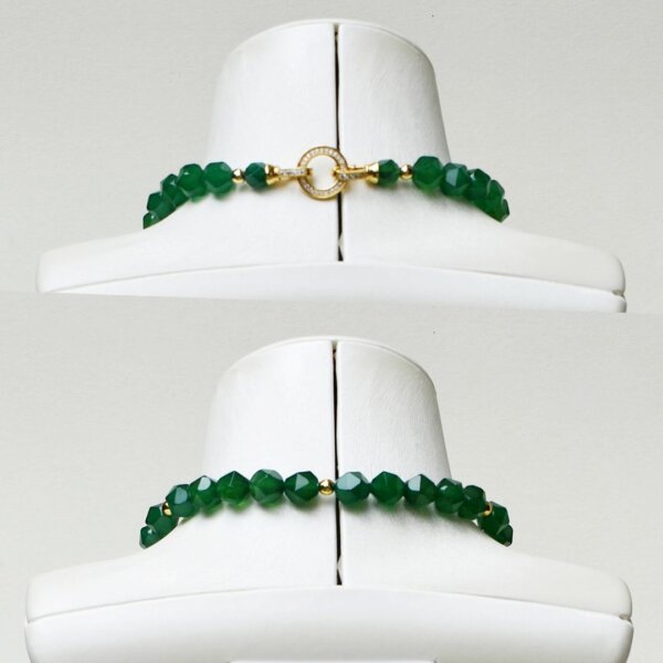 Green Agate Pendant Necklace 24" - Image 5