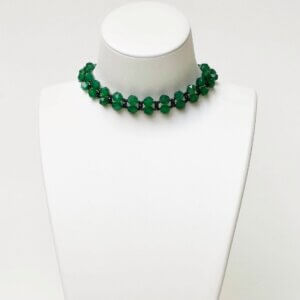 Green Agate + Black Spinel Choker 13” to 17” Adjustable