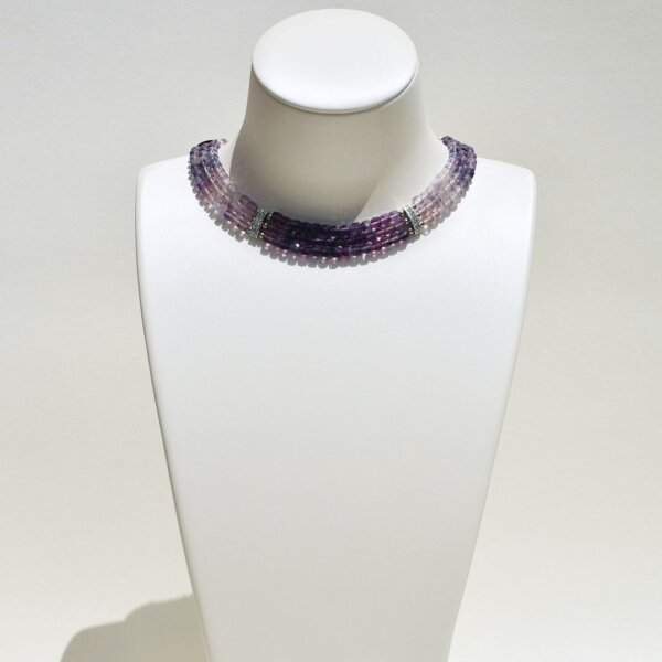 Fluorite Choker/Necklace 14" to 16"Adjustable
