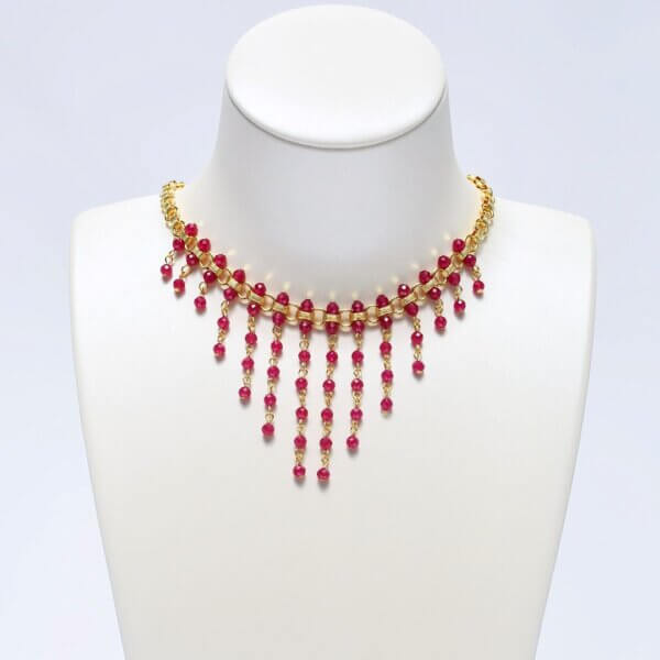 Ruby + Gold-Filled Chain Necklace 14"-17" Adjustable