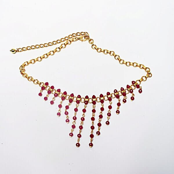 Ruby + Gold-Filled Chain Necklace 14"-17" Adjustable - Image 6