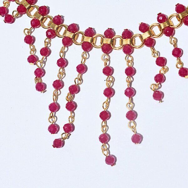 Ruby + Gold-Filled Chain Necklace 14"-17" Adjustable - Image 7