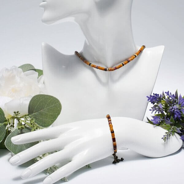 Dendritic Agate + Brecciated Agate + Mookaite Jasper Choker  14"-18" Adjustable - Image 7