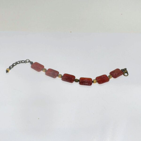 Fire Agate Bracelet 6 1/2" + 1 1/2" Adjustable Length - Image 9