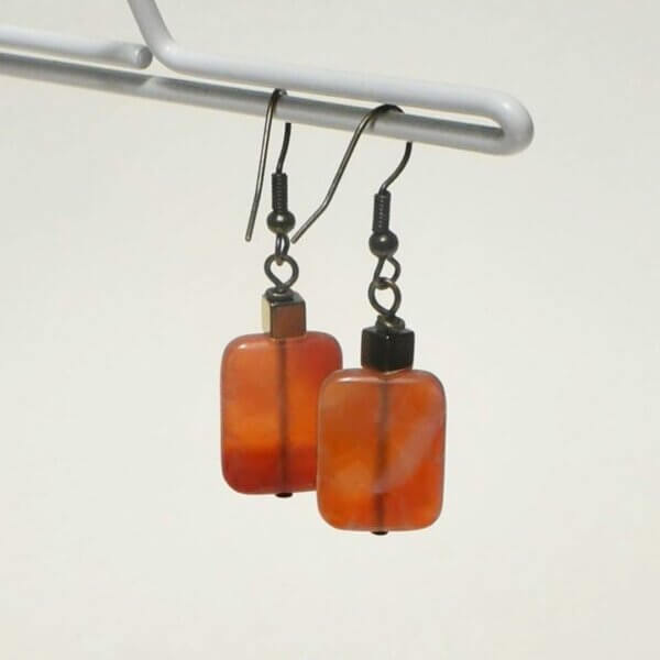 Fire Agate Earring, 1 1/2" Length - Image 4