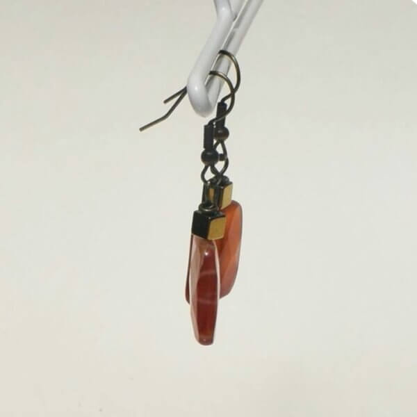 Fire Agate Earring, 1 1/2" Length - Image 6