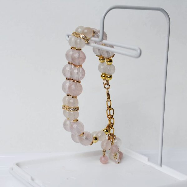Rose Quartz Double Strand Bracelet 6–7" Adjustable - Image 3