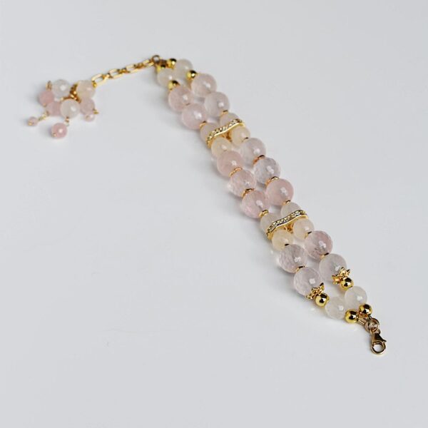 Rose Quartz Double Strand Bracelet 6–7" Adjustable - Image 5