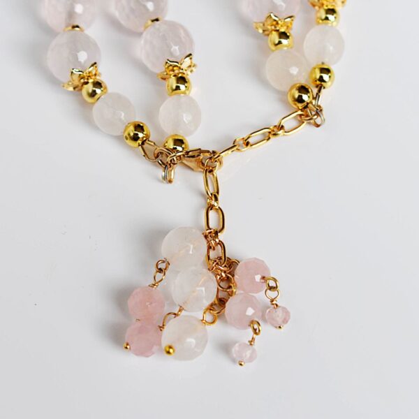 Rose Quartz Double Strand Bracelet 6–7" Adjustable - Image 6