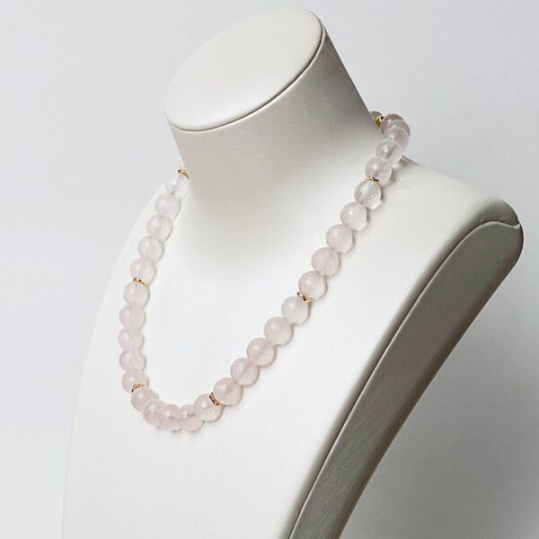 Rose Quartz Double Layer Necklace Set 16"/18" Lengths - Image 10