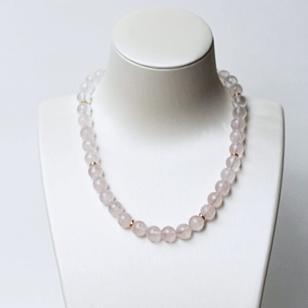 Rose Quartz Double Layer Necklace Set 16"/18" Lengths - Image 8