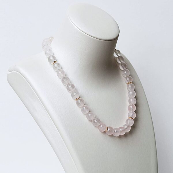 Rose Quartz Double Layer Necklace Set 16"/18" Lengths - Image 9