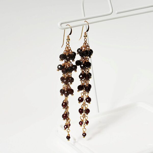 Garnet Earrings, 3 1/2" Length - Image 2