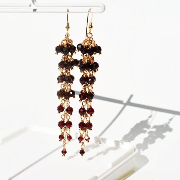 Garnet Earrings, 3 1/2" Length - Image 4