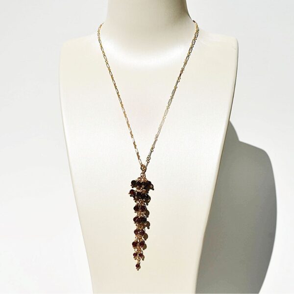 Garnet Pendant Necklace, 16" Length