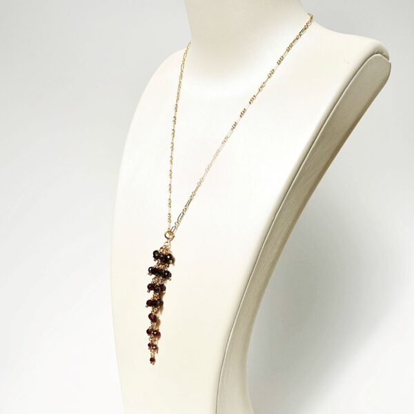 Garnet Pendant Necklace, 16" Length - Image 3
