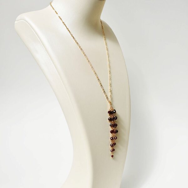 Garnet Pendant Necklace, 16" Length - Image 2