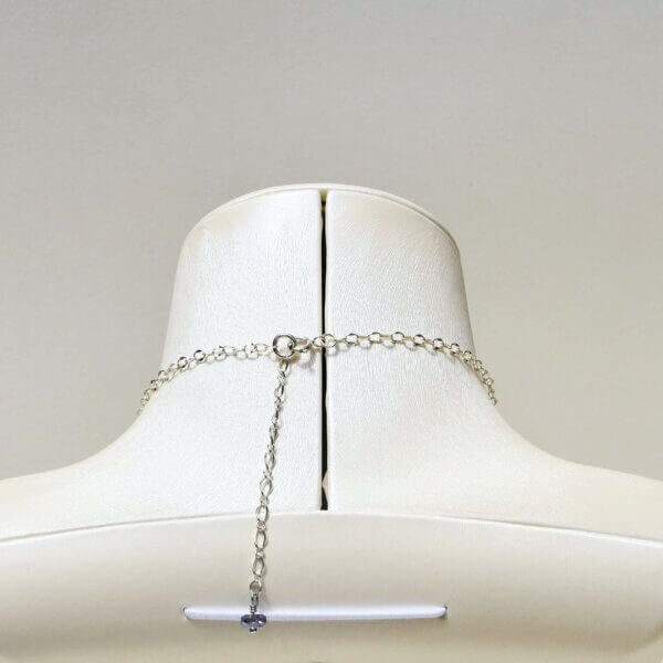 Amethyst + Aquamarine Charm Necklace 18" to 20" Adjustable - Image 4