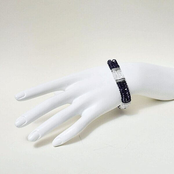 Amethyst + Clear Quartz Bracelet 6 1/2" - Image 2