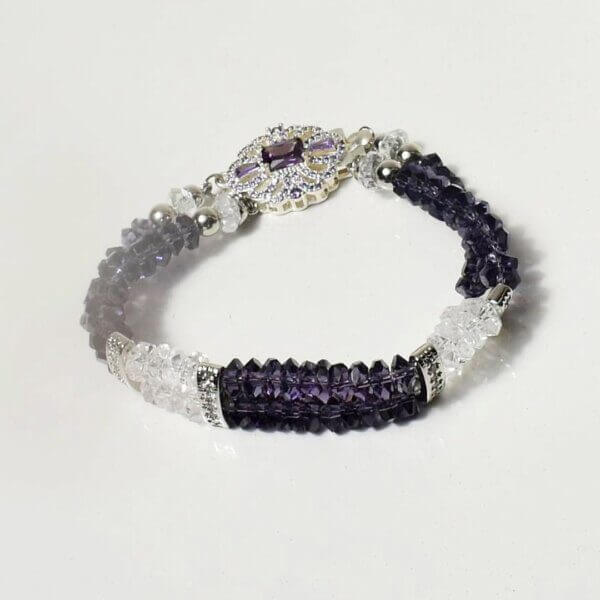 Amethyst + Clear Quartz Bracelet 6 1/2" - Image 8