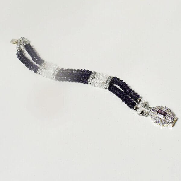 Amethyst + Clear Quartz Bracelet 6 1/2" - Image 9
