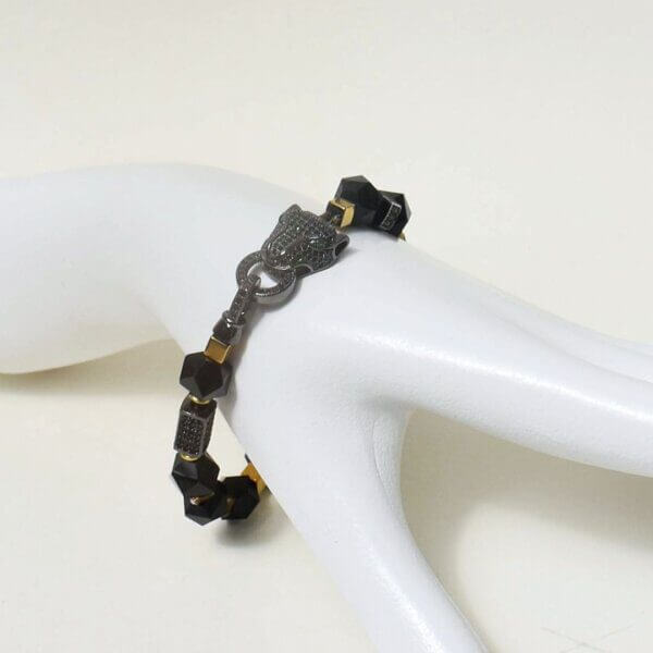 Black Onyx + Hematite Bracelet 7 1/2" Length - Image 3