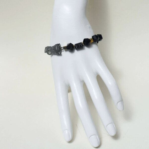 Black Onyx + Hematite Bracelet 7 1/2" Length - Image 6