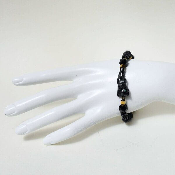 Black Onyx + Hematite Bracelet 7 1/2" Length - Image 4