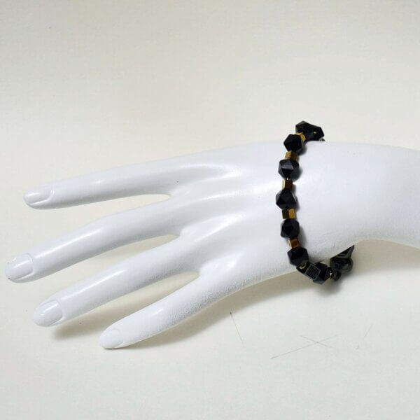 Black Onyx + Hematite Bracelet 7 1/2" Length - Image 5