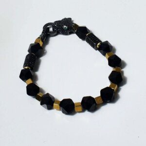 Black Onyx + Hematite Bracelet 7 1/2" Length