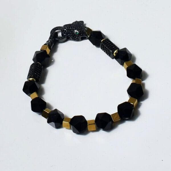 Black Onyx + Hematite Bracelet 7 1/2" Length