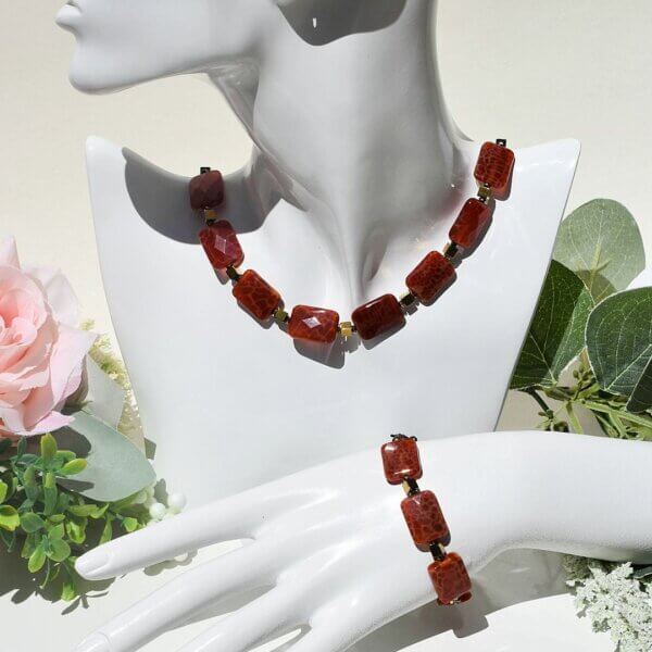 Fire Agate Necklace 18" Extends to 20" - Image 7