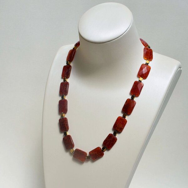 Fire Agate Necklace 18" Extends to 20" - Image 3