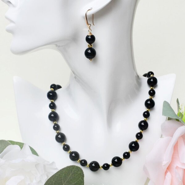 Black Agate Necklace 18" Length - Image 4