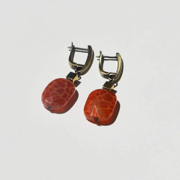 Fire Agate 3/4" Drop Earrings - Image 7
