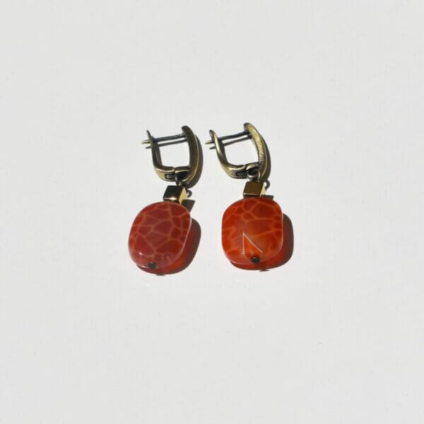 Fire Agate 3/4" Drop Earrings - Image 6