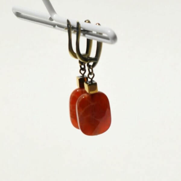 Fire Agate 3/4" Drop Earrings - Image 3