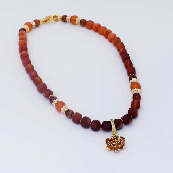 Carnelian Agate Necklace with Pendant 18" - Image 4
