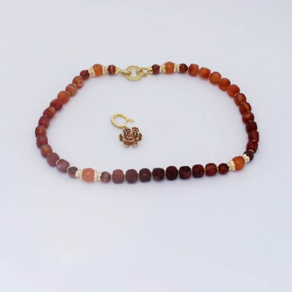 Carnelian Agate Necklace with Pendant 18" - Image 6